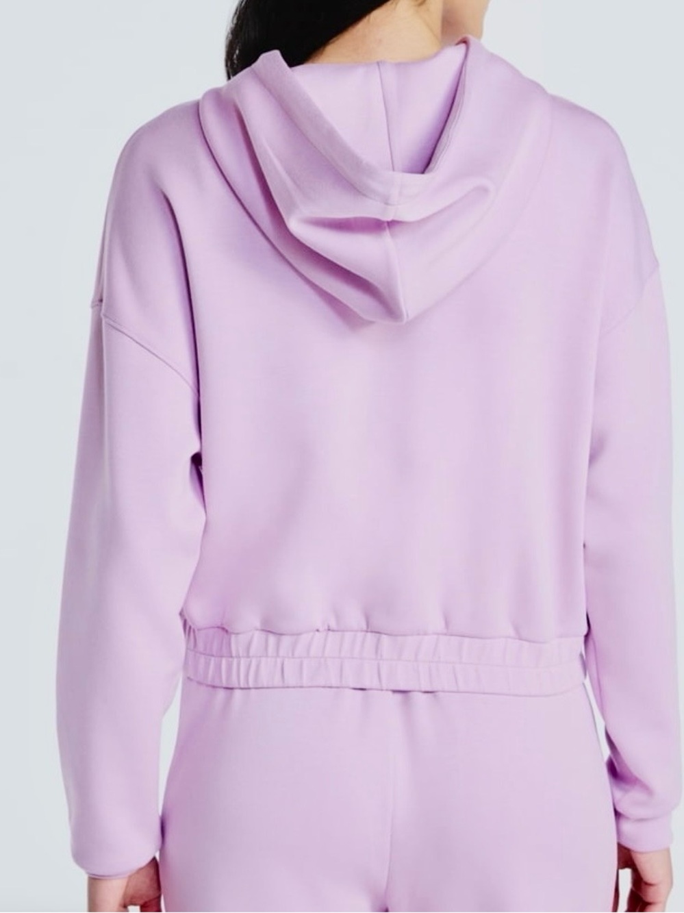 Cropped Hooded Sweatshirt in Lilac - Women's Casual Pullover